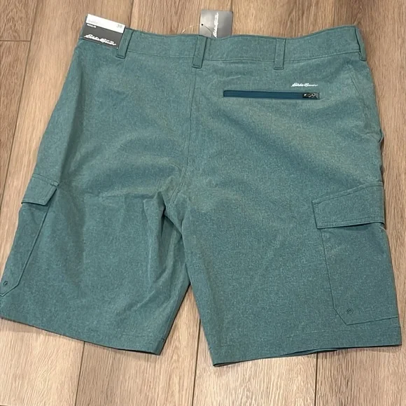NWT Eddie Bauer Amphib Cargo Shorts Outdoor 38 Waist Athletic Hiking Blue - Picture 14 of 16